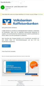 Fake-Mail der Volksbanken Raiffeisenbanken (Screenshot)