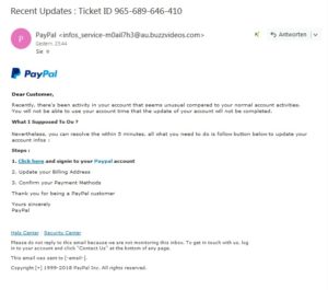 PayPal-Phishing (Screenshot)