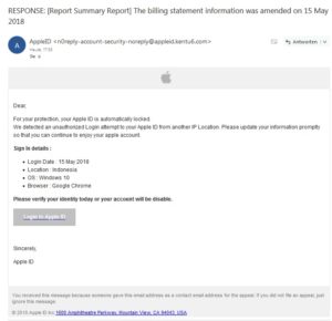 Apple-Phishing (Screenshot)