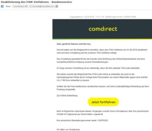 comdirekt-Phishing (Screenshot)